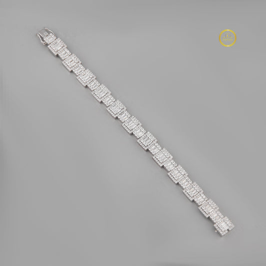 Emerald Moissanite Cut Link Bracelet - view 3