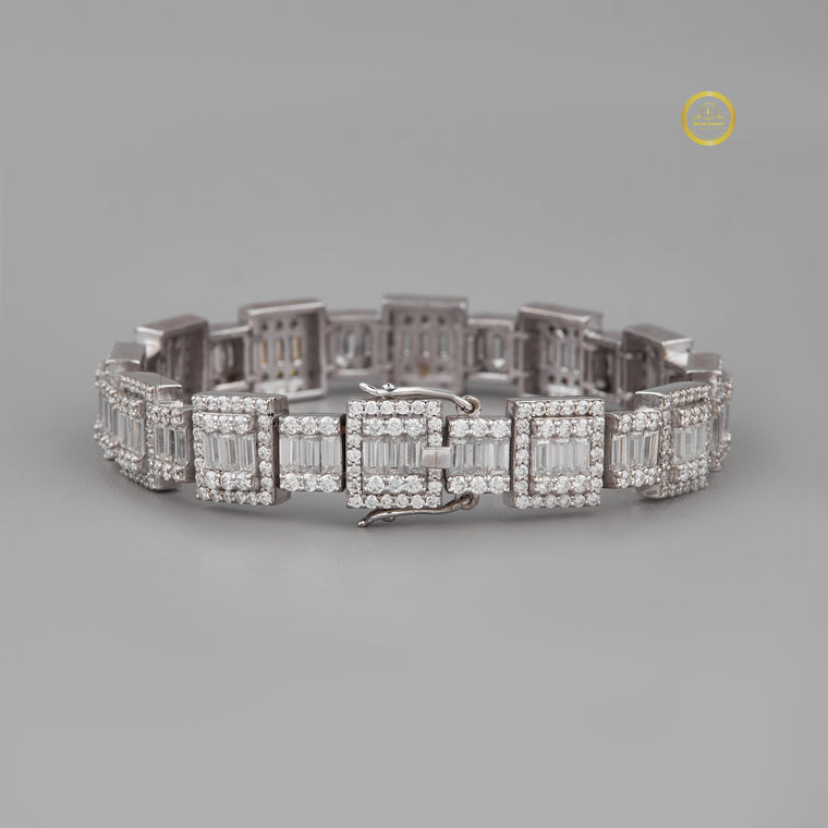 Emerald Moissanite Cut Link Bracelet - view 2