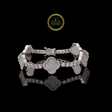 Flower Diamond Bangle Bracelet - VVS1 Moissanite Bridal Jewelry by Ivevar Luxury