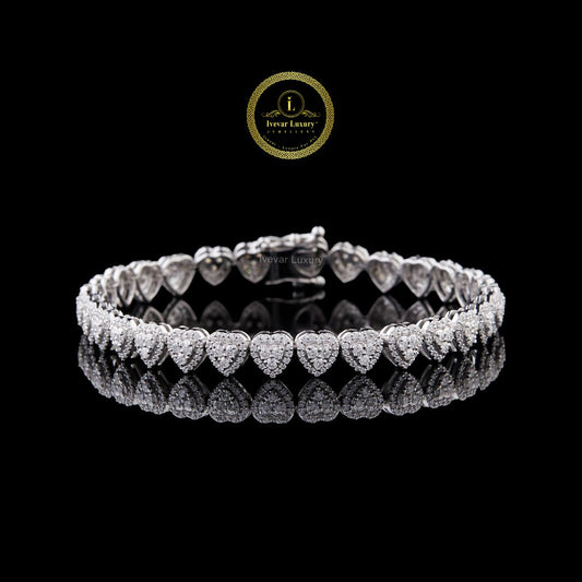 Luxury Heart Diamond Bangle VVS1 Lab-Grown Bridal Jewelry Ivevar