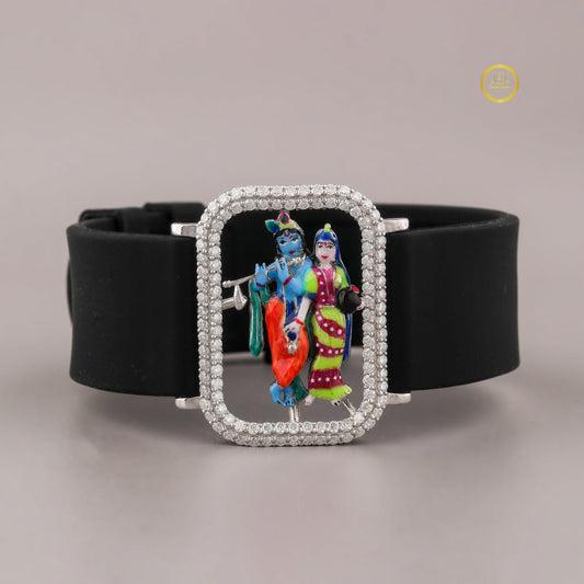 Custom Photo Lab Grown Diamond Silicone Bracelet - view 3