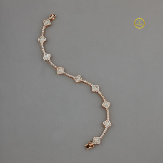 Moissanite Floral Station Link Bracelet - view 4