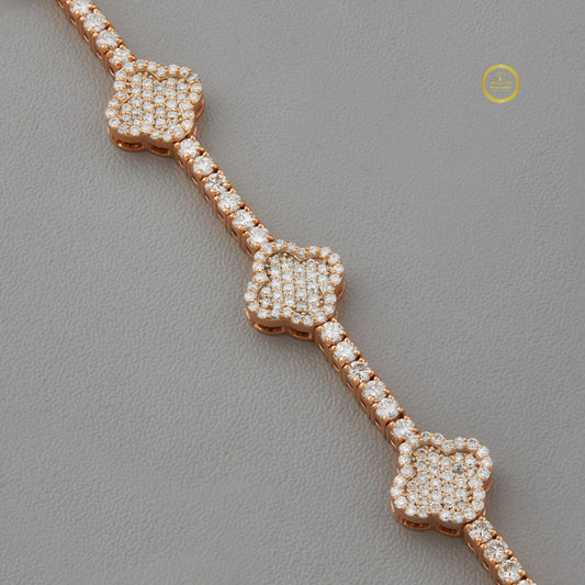 Moissanite Floral Station Link Bracelet - view 3