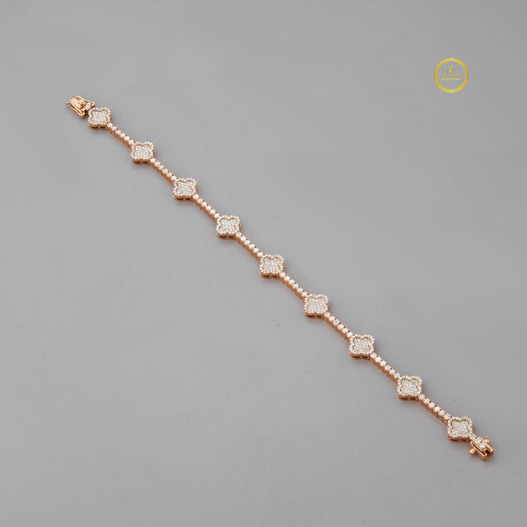 Moissanite Floral Station Link Bracelet - view 2
