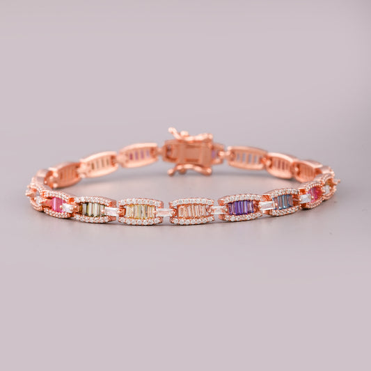 Luxury Statement Natural Sapphire Diamond Bracelet Custom Made for You