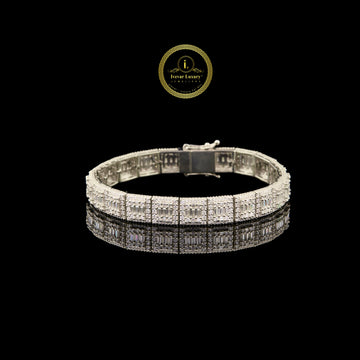 Men's Iced Out Bracelet Baguette Moissanite Diamond Hip Hop Jewelry By Ivevar