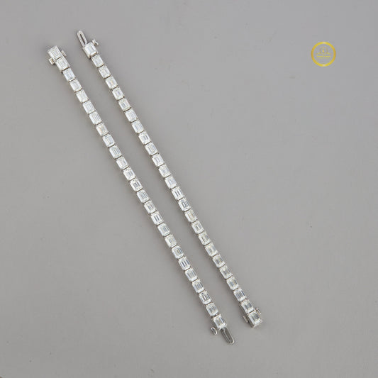 Emerald Cut Moissanite Tennis Bracelets - view 2