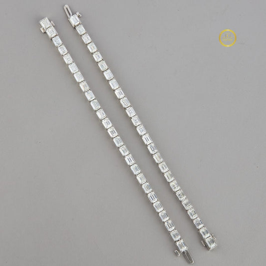 Emerald Cut Lab Grown Diamond Tennis Bracelets - view 3