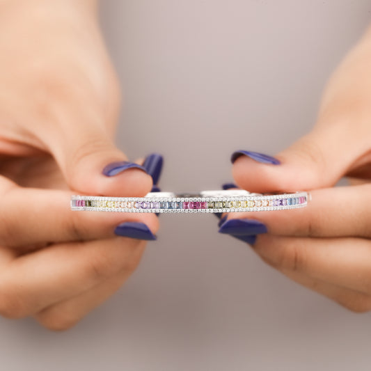 Timeless Natural Sapphire Bracelet Bespoke Diamond Embellishments By Ivevar