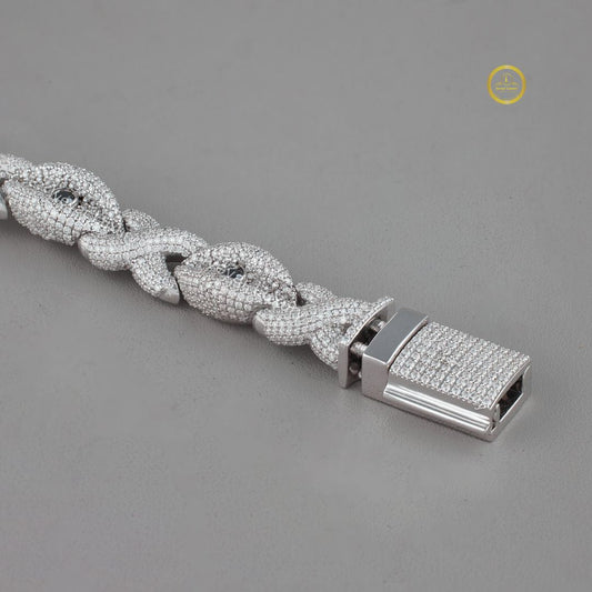 Round Cut Moissanite Pave Infinity Link Bracelet - view 3