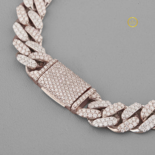 Round Cut Moissanite Pave Miami Cuban Link Bracelets - view 3