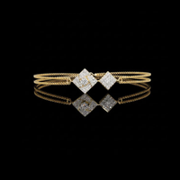 0.60 CT Harmony Lab Grown Diamond Bracelet Two Square Design with Pave Setting By Ivevar