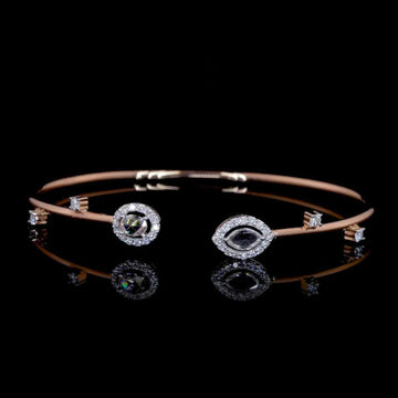 Elegant 14K Gold Bracelet Featuring Natural Twin Diamonds & Halo Setting By Ivevar