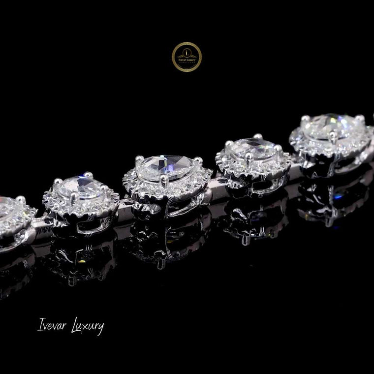 14K Gold Bracelet with Natural Rose Cut Diamonds - view 2