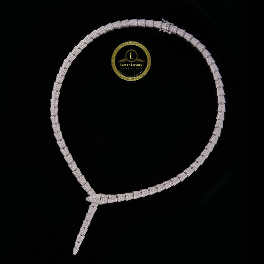 Custom 925 Sterling Silver Lab Grown Diamond Snake Shape Chain By Ivevar