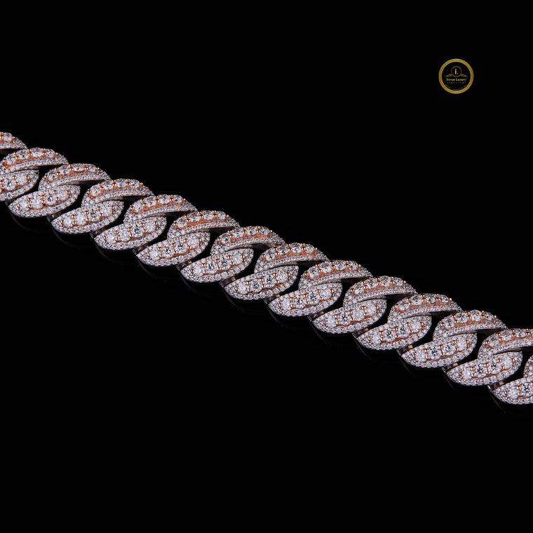 Iced Out Heavy Two Tone Moissanite Choker Necklace - view 2