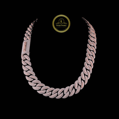 Full Pave Open Rectangular Link Moissanite Chain Necklace