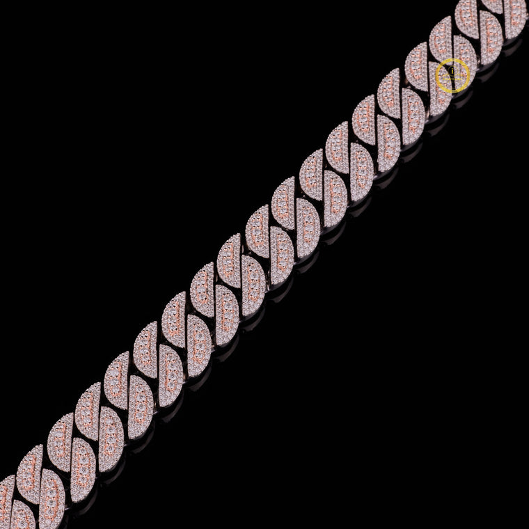 Full Pave Open Rectangular Link Moissanite Chain Necklace - view 3