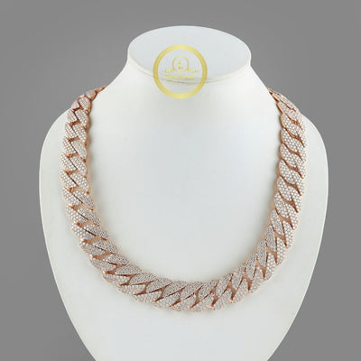 Iced Out Heavy Hollow Curb Lab Grown Diamond Choker Necklace