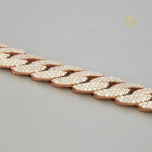 Iced Out Heavy Hollow Curb Lab Grown Diamond Choker Necklace - view 3