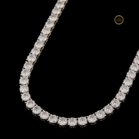 Hip Hop Moissanite Tennis Chain 925 Solid Silver Iced Out Necklace for Men - view 3