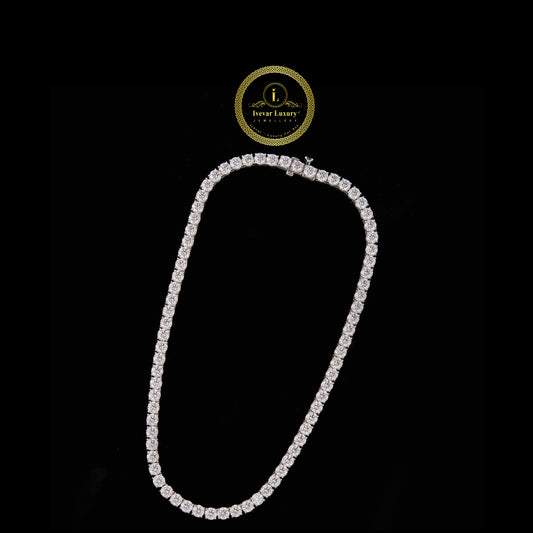 Hip Hop Moissanite Tennis Chain 925 Solid Silver Iced Out Necklace for Men