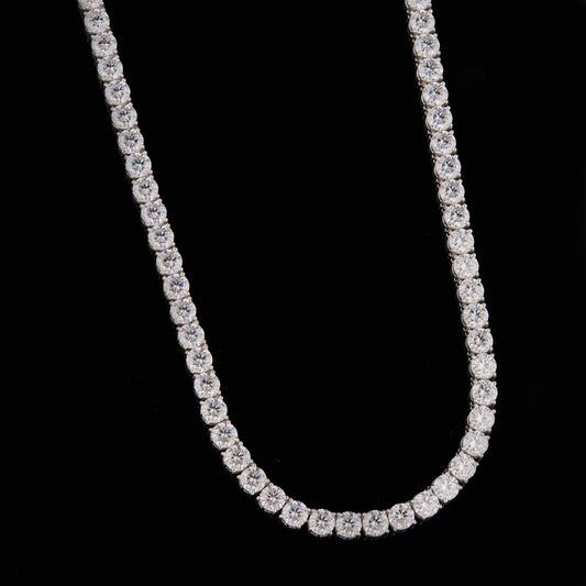 Hip Hop Moissanite Tennis Chain 925 Solid Silver Iced Out Necklace for Men - view 2