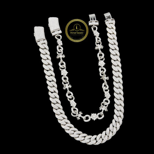 Iced Out Prong-Set Cuban Link - Luxury Custom Moissanite Diamond Chain by Ivevar