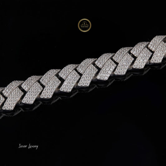 Custom DON Clasp Straight Edge Pave Lab Diamond Cuban Link Chain - view 4