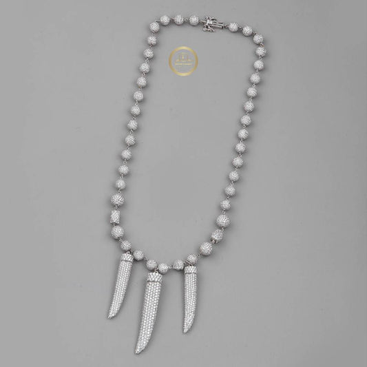Iced Out Heavy Ball Choker Necklace Encrusted with Brilliant Cut Moissanite - view 4