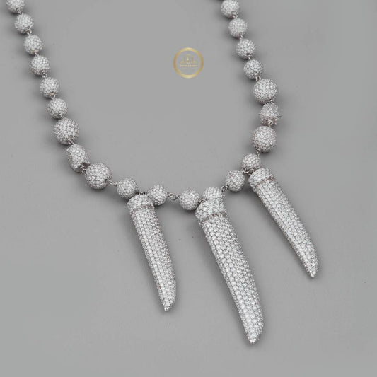 Iced Out Heavy Ball Choker Necklace Encrusted with Brilliant Cut Moissanite - view 3