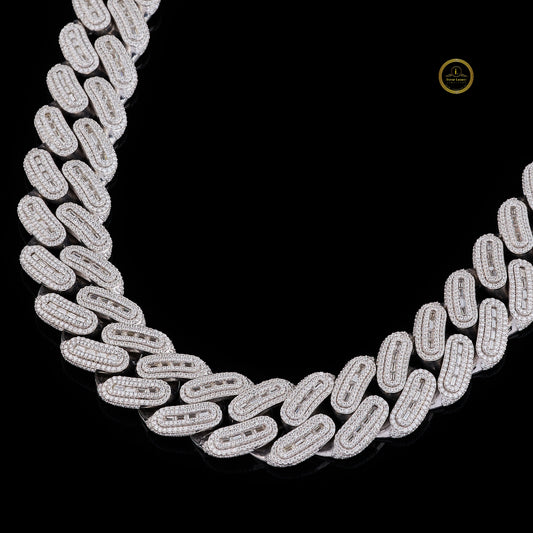 Custom COTTON Alphabet Clasp Pave Lab Diamond Capsule Link Chain - view 3