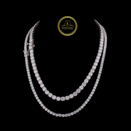 VVS Moissanite Chain Hiphop 925 Sterling Silver 5mm Iced Out Moissanite Tennis Chain by Ivevar