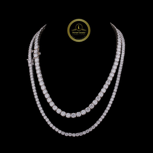 VVS Moissanite Chain Hiphop 925 Sterling Silver 5mm Iced Out Moissanite Tennis Chain by Ivevar