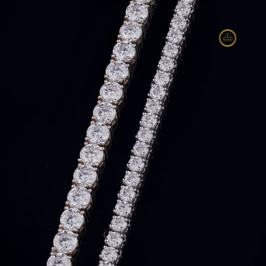 5mm VVS Moissanite Iced Out Tennis Chain in 925 Sterling Silver - view 3