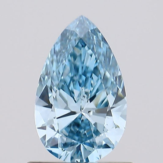 0.76 Ct Fancy Vivid Blue Pear Cut Lab Grown Diamond For Fine Jewellery