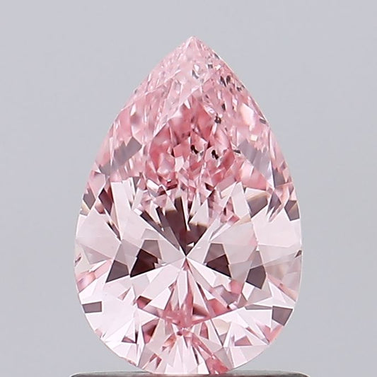 1.00 Ct Fancy Vivid Pink Pear Cut Lab Grown Diamond For ring
