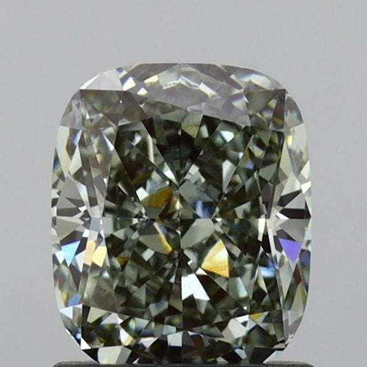 1.04 Ct Fancy Light Grayish Green IGI Certifeid Cushion Cut Lab Grown Diamond For Jewellery