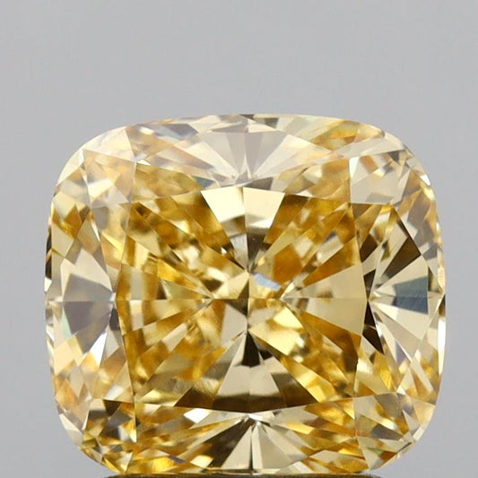 2.09 Ct Fancy Intense Yellow Cushion Cut Lab Grown Diamond