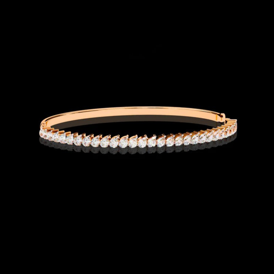 4.06 TCW Sleek Modern & Luxuriously Refined Pear Cut Moissanite Diamond Line Bracelet in Polished Gold