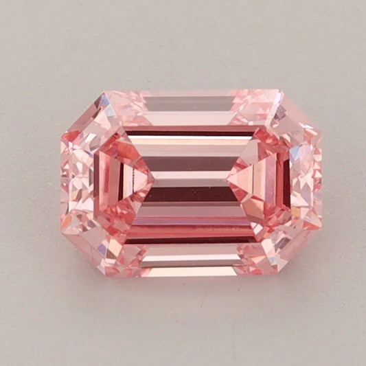 Beauty Of 0.99 CT Emerald Shape Fancy Vivid Pink Color VS2 Clarity Moissanite Diamond For Only Always