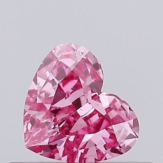 Custom Luxury Fancy Vivid Pink Color VVS2 Clarity 0.29 CT Heart Shape Moissanite Diamond For her Ring