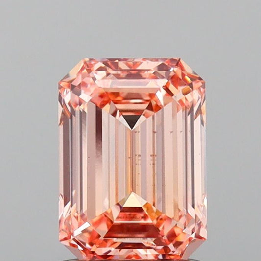 Emerald 1.21ct Fancy Intense Orange Pink VS2 Lab Grown Diamond