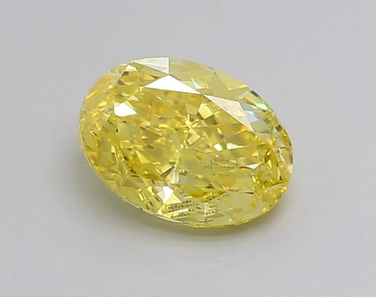 Excellent Of 0.98 CT Oval Shape Fancy Vivid Yellow Color VS2 Clarity Moissanite Diamond For New Dawn