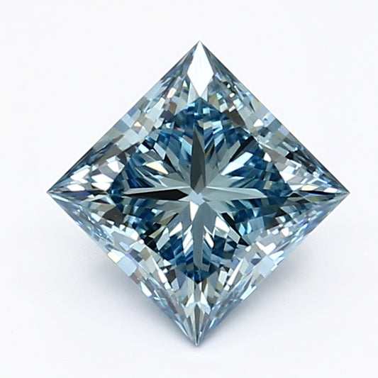 Excellent Princess Shape Fancy Vivid Blue Color 1.17 CT VS1 Clarity Moissanite Diamond For Engagement Ring
