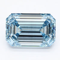 Fine Of 1.50 CT Emerald Shape Fancy Intense Blue Color VS2 Clarity Lab Grown Diamond For Bright Side