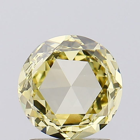 Great Rose Cut 1.13 CT Fancy Yellow VS2 Lab Grown Diamond