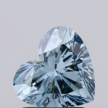Heart 1.01ct Fancy Intense Greenish Blue VS1 For ring Lab Grown Diamond