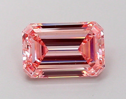 Hot Selling Of 0.98 CT Emerald Shape Fancy Intense Pink Color VS2 Clarity Lab Grown Diamond For Blue Silence