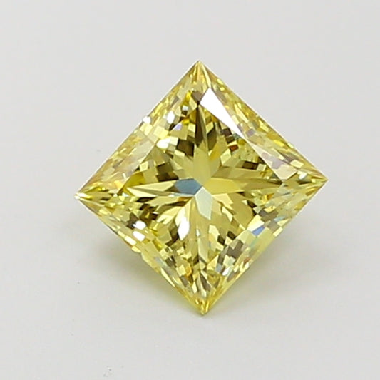 Latest 1.01 CT Princess Shape Fancy Intense Yellowish Yellow Color VS2 Clarity Moissanite Diamond For Propose Ring